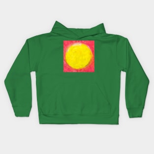 Yellow circle on a red base Kids Hoodie